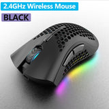 Wireless Mouse Adjustable RGB Backlit Honeycomb USB Mouse