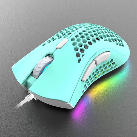 Wireless Mouse Adjustable RGB Backlit Honeycomb USB Mouse