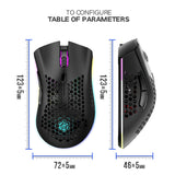 Wireless Mouse Adjustable RGB Backlit Honeycomb USB Mouse