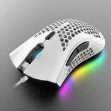 Wireless Mouse Adjustable RGB Backlit Honeycomb USB Mouse