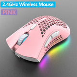 Wireless Mouse Adjustable RGB Backlit Honeycomb USB Mouse