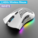 Wireless Mouse Adjustable RGB Backlit Honeycomb USB Mouse