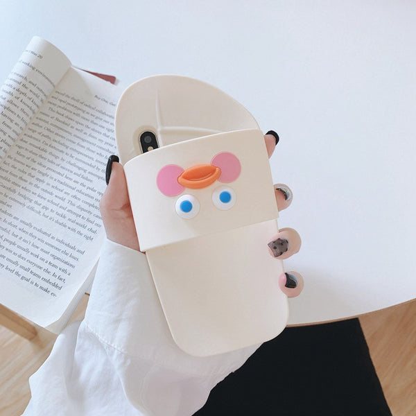 Funny slippers Shoes Phone Case For iphone Cute Duck