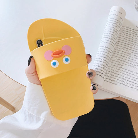 Funny slippers Shoes Phone Case For iphone Cute Duck