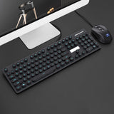 Gaming Keyboard and Mouse Wired Mechanical Keyboard Retro Round