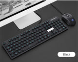 Gaming Keyboard and Mouse Wired Mechanical Keyboard Retro Round