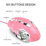 Girl Pink Gaming Mouse Stylish Beautiful  DPI Wired