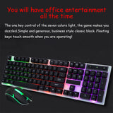 Computer Glowing Keyboard Mouse Set Device Wired Mouse