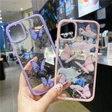 Gorgeous Clear Glitter Epoxy Butterfly Shockproof Phone Case For iPhone