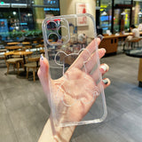 Cute Bear Transparent Silicone Phone Case for IPhone Back Cover