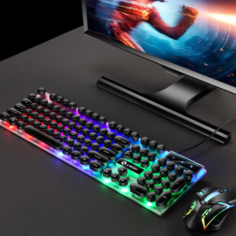 Computer LED Glowing Keyboard Mouse Set