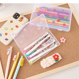 Transparent Desktop Organizer Pencil Box Plastic Desk Storage Box Office