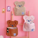 Cute Bear Wall Mounted Storage Notebook Pens Desktop Organizer