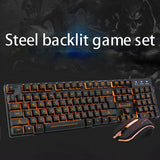 USB Glowing Floating Keycap Gaming Keyboard and Mouse Set PC