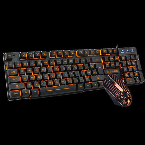 USB Glowing Floating Keycap Gaming Keyboard and Mouse Set PC
