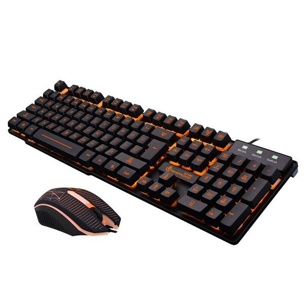 USB Glowing Floating Keycap Gaming Keyboard and Mouse Set PC