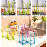 Kitchen Bottle Rack Drying Stand Cup Folding Drainer Tableware