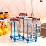 Kitchen Bottle Rack Drying Stand Cup Folding Drainer Tableware