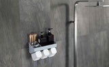 Bathroom Holder Large Capacity Wall Mounted Toiletries Storage Rack with Cups
