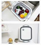 Kitchen Chopping Block Foldable Cutting Board Chopping Washing Basket Organizer - honeylives