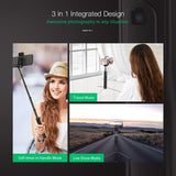 Extendable bluetooth Tripod Selfie Stick With LED Fill Light Phone