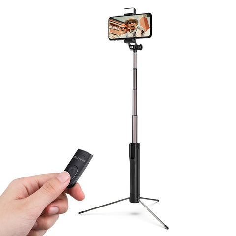 Extendable bluetooth Tripod Selfie Stick With LED Fill Light Phone