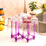 Kitchen Bottle Rack Drying Stand Cup Folding Drainer Tableware