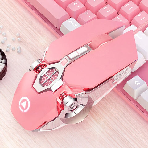 Pink Wire Gaming Mouse Games Ergonomic 7 Keys Backlit Gamer Mice Girl Woman Mouse  PC