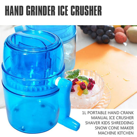 Kitchen Ice Crusher Manual Portable Slush Snow Smoothie Block Making Machine