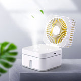 Moisturizing Desktop Cube Humidifier Nightlight Fan Office