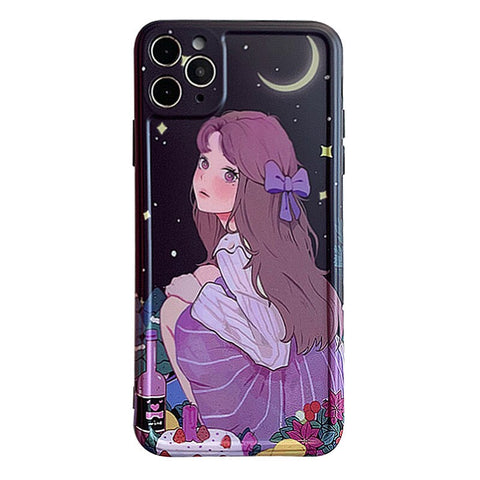 Anime illustration Girl Phone Case For iPhone