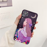 Anime illustration Girl Phone Case For iPhone