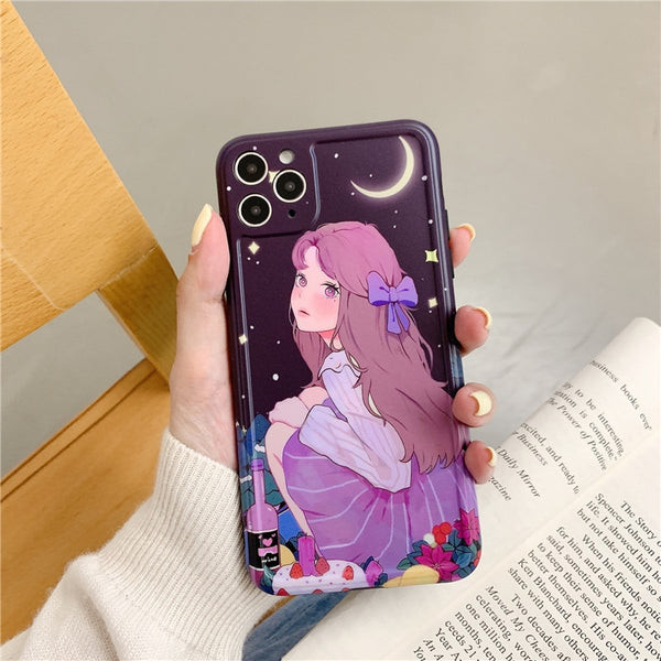 Anime illustration Girl Phone Case For iPhone