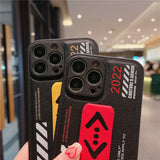 Japan Street Label Magnetic Holder Stand Leather Phone Case For iPhone