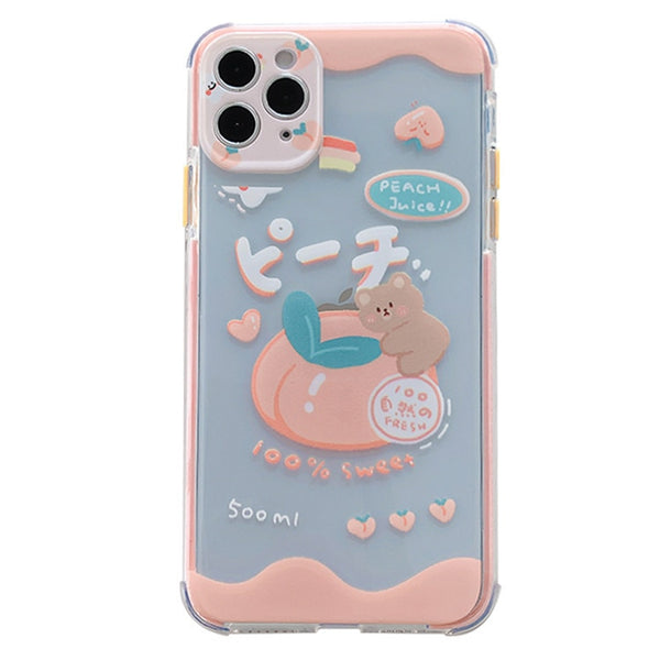 Japanese art Sweet fruit bear kawaii Phone Case For iPhone