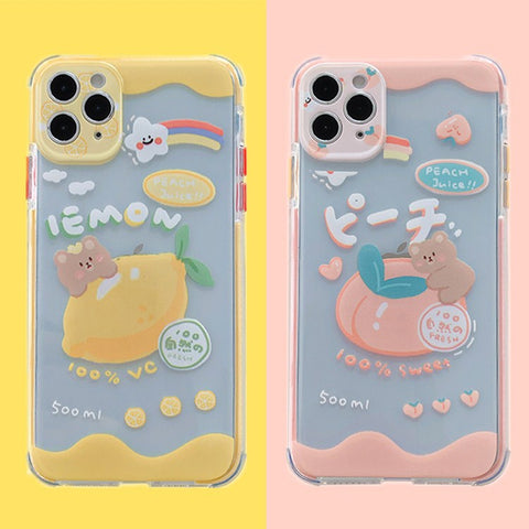 Japanese art Sweet fruit bear kawaii Phone Case For iPhone