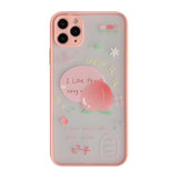 Kawaii Japanese Drink Fruit Peach Clear Phone Case For iPhone