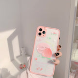 Kawaii Japanese Drink Fruit Peach Clear Phone Case For iPhone