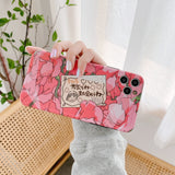 Kawaii Japanese Vigor girls Pink Flowers 3D cute Phone Case