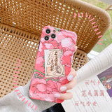 Kawaii Japanese Vigor girls Pink Flowers 3D cute Phone Case