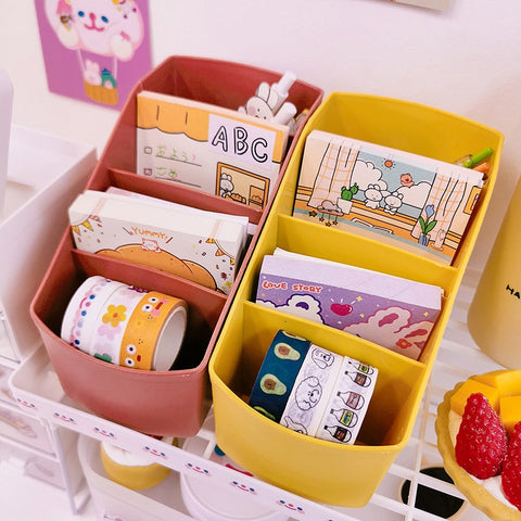 Kawaii desk transformation desktop storage box pen holder Office