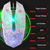 LED Backlight  Rainbow Glowing Gaming Keyboard Mouse Set Glowing  PC