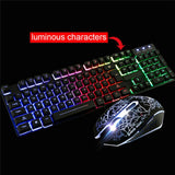 LED Backlight  Rainbow Glowing Gaming Keyboard Mouse Set Glowing  PC