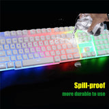 LED Backlight  Rainbow Glowing Gaming Keyboard Mouse Set Glowing  PC