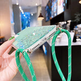 Bling Glitter Lanyard Silicone Phone Case For Huawei