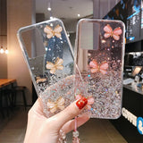 Bling Glitter Lanyard Silicone Phone Case for Samsung