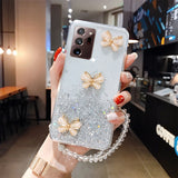 Bling Glitter Lanyard Silicone Phone Case for Samsung