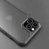 Luxury Carbon Fiber Shockproof Case for iPhone Bumper Transparent Armor Cover