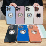 Luxury Electroplate CD Pattern Case for IPhone Hole TPU Glass Lens Film Cover