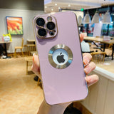 Luxury Electroplate CD Pattern Case for IPhone Hole TPU Glass Lens Film Cover